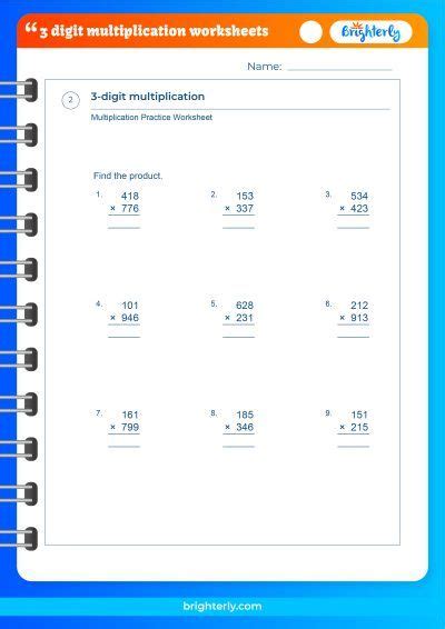 FREE 3 Digit Multiplication Worksheets [PDFs] Brighterly.